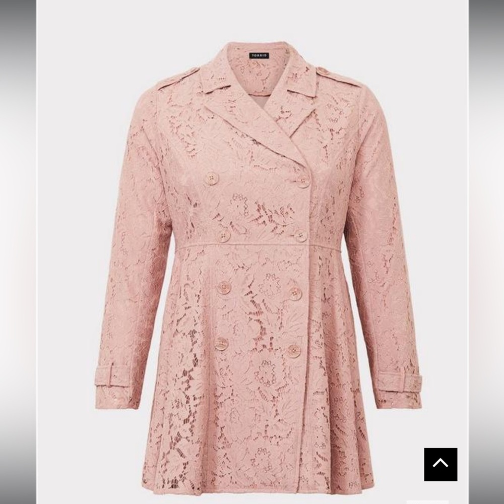 4X Torrid Pink Lace Trench Coat